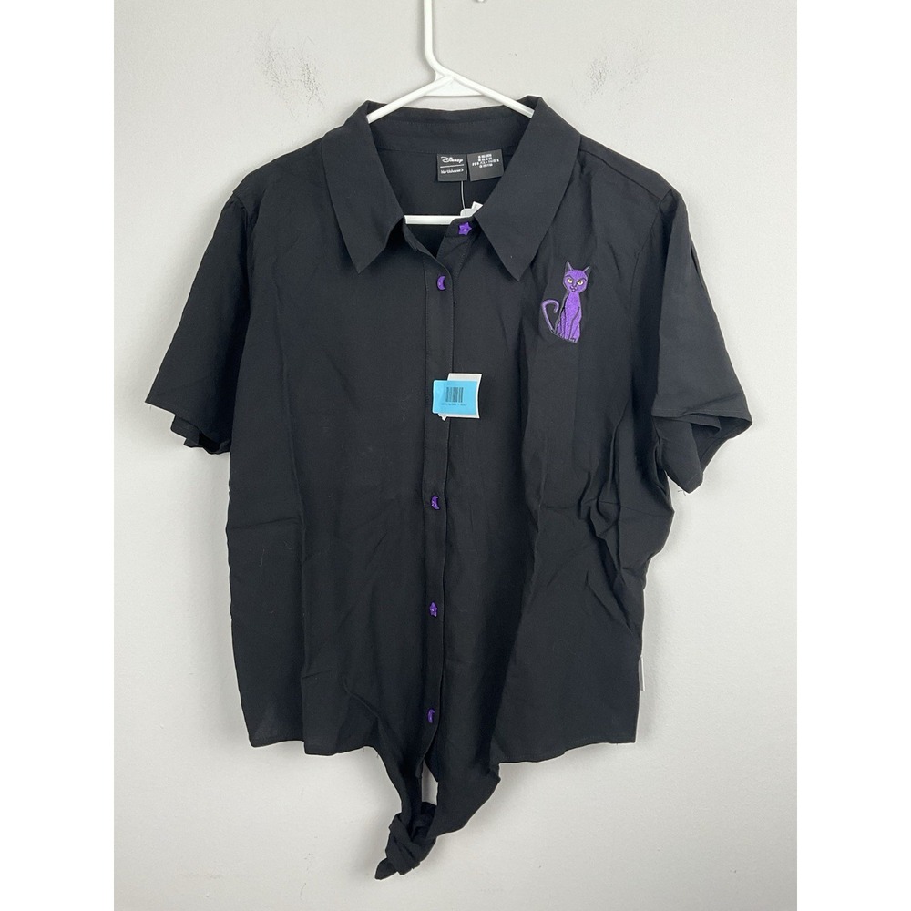 Her Universe Disney Hocus‎ Pocus Front Tie Woven Button-Up Shirt NWT Women's 2XL